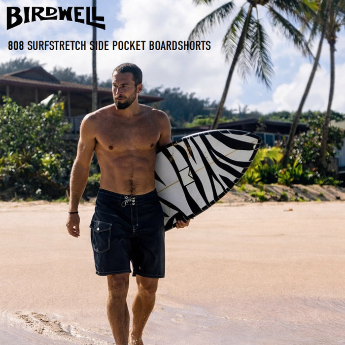 BIRDWELL ”808 SURFSTRETCH SIDE POCKET BOARDSHORTS” -Black- バード
