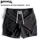 BIRDWELL ”808 SURFSTRETCH SIDE POCKET BOARDSHORTS” -Black-  バードウェル ストレッチ 水着 海パン ウォークショーツ 短パン メンズ