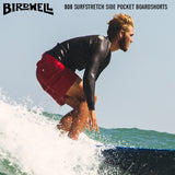 BIRDWELL ”808 SURFSTRETCH SIDE POCKET BOARDSHORTS” -Red-  バードウェル ストレッチ 水着 海パン ウォークショーツ 短パン メンズ