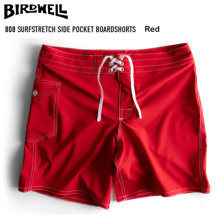 BIRDWELL ”808 SURFSTRETCH SIDE POCKET BOARDSHORTS” -Red- バード
