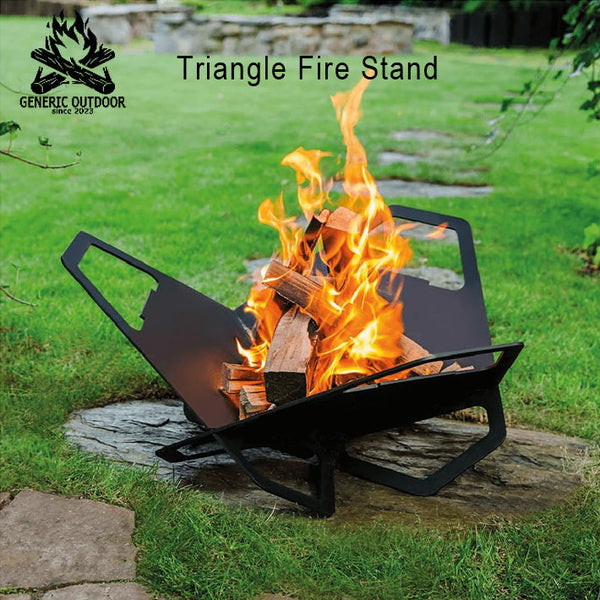 焚き火台プレートコンロ 焚き火台 GENERIC OUTDDOR ジェネリックアウトドア Triangle Fire Stand トライアングルファイヤースタンド 収納ケース付 バーベキューグリル バーベキューコンロ ポータブルバーベキューグリル ポータブル焚き火台 焚火台 タキビ焼き網